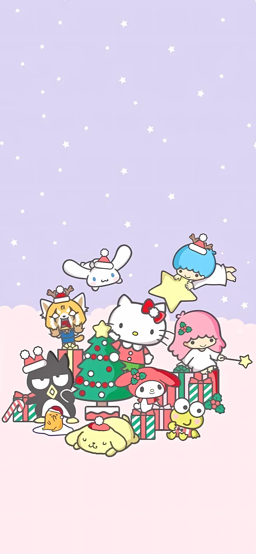 Sanrio Christmas Wallpaper with Hello Kitty and Friends