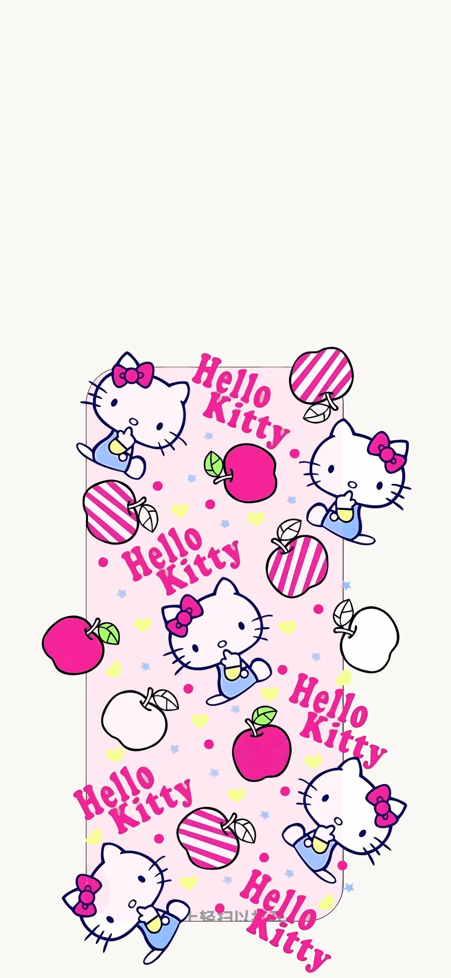 Hello Kitty Pink Apple Pattern Cute Sanrio Wallpaper