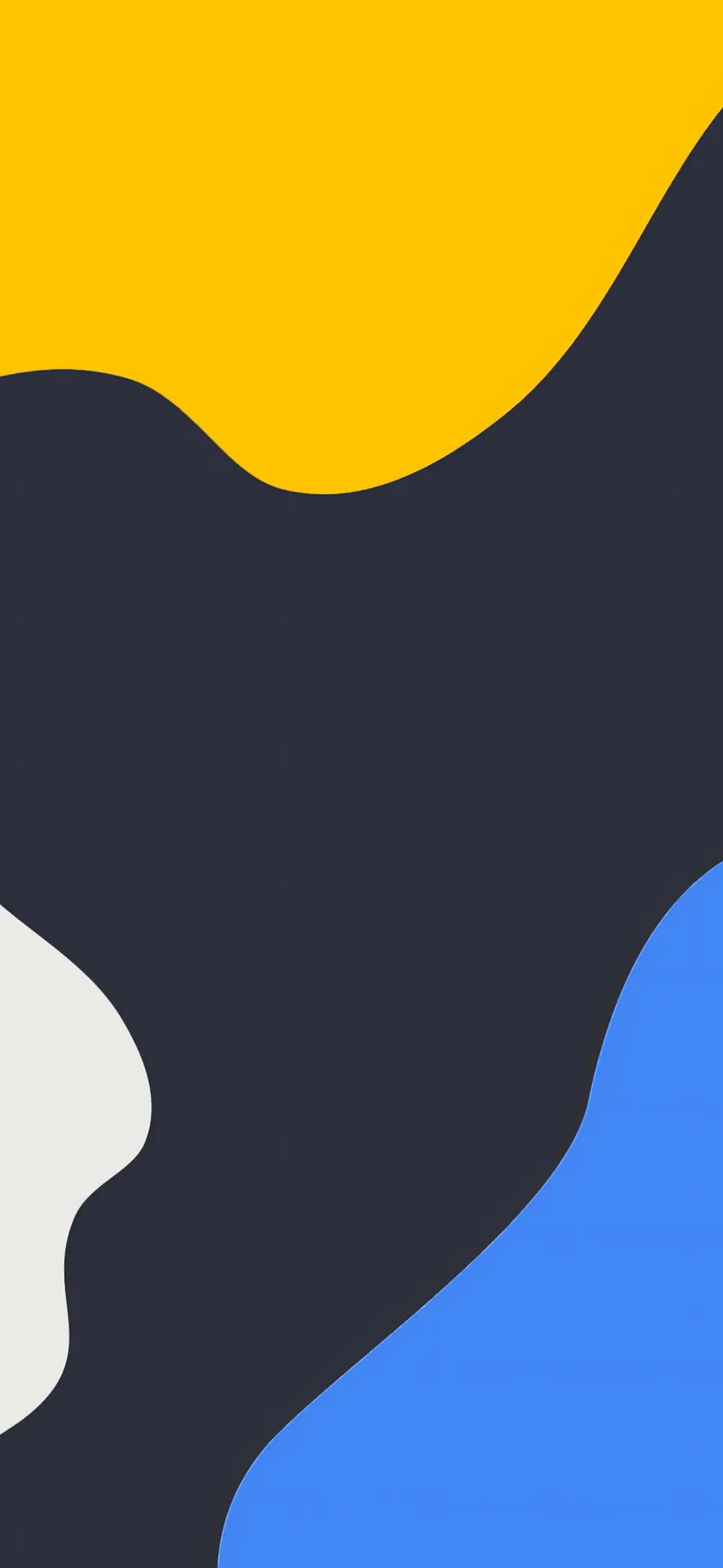 Yellow Blue and Charcoal Organic Shapes Wallpaper