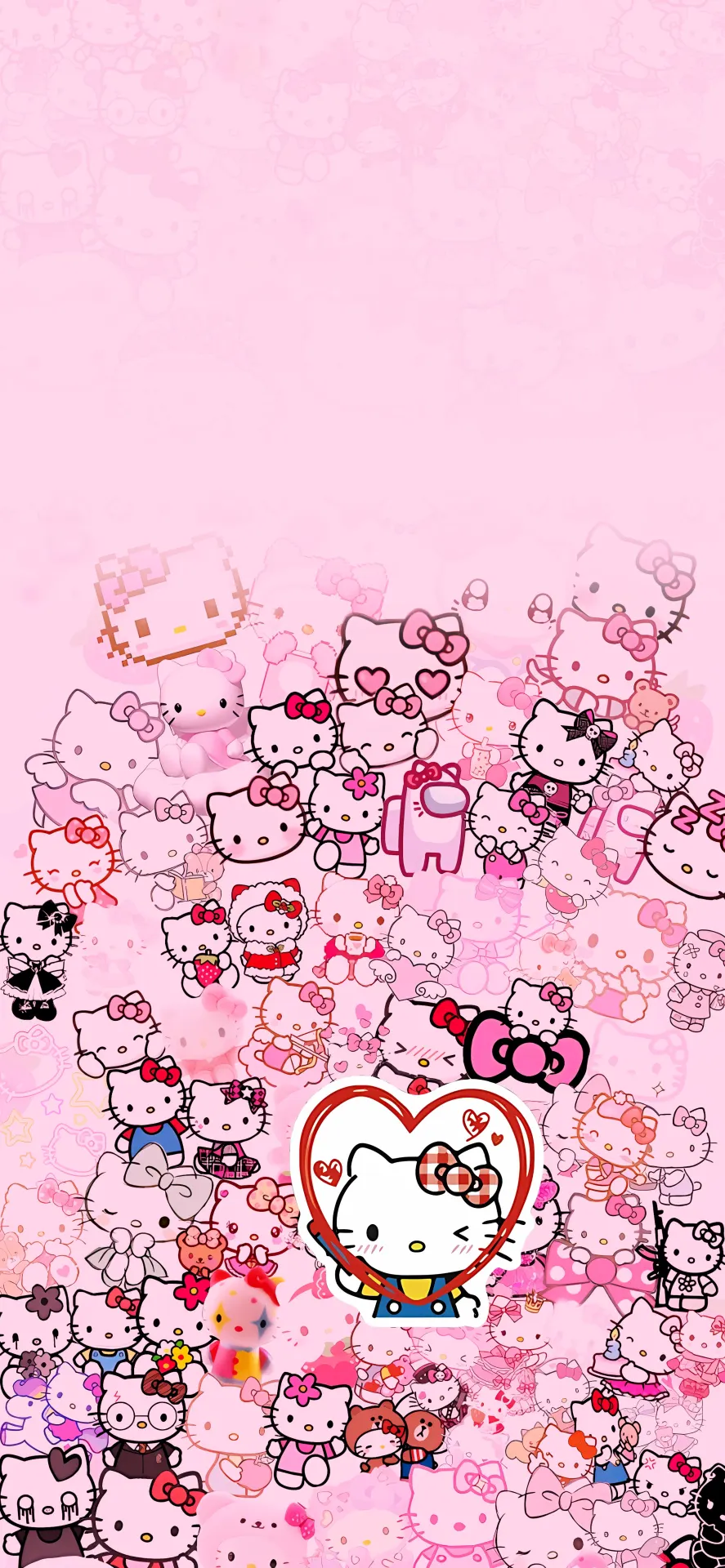 Hello Kitty Pink Character Collage Cute Wallpaper