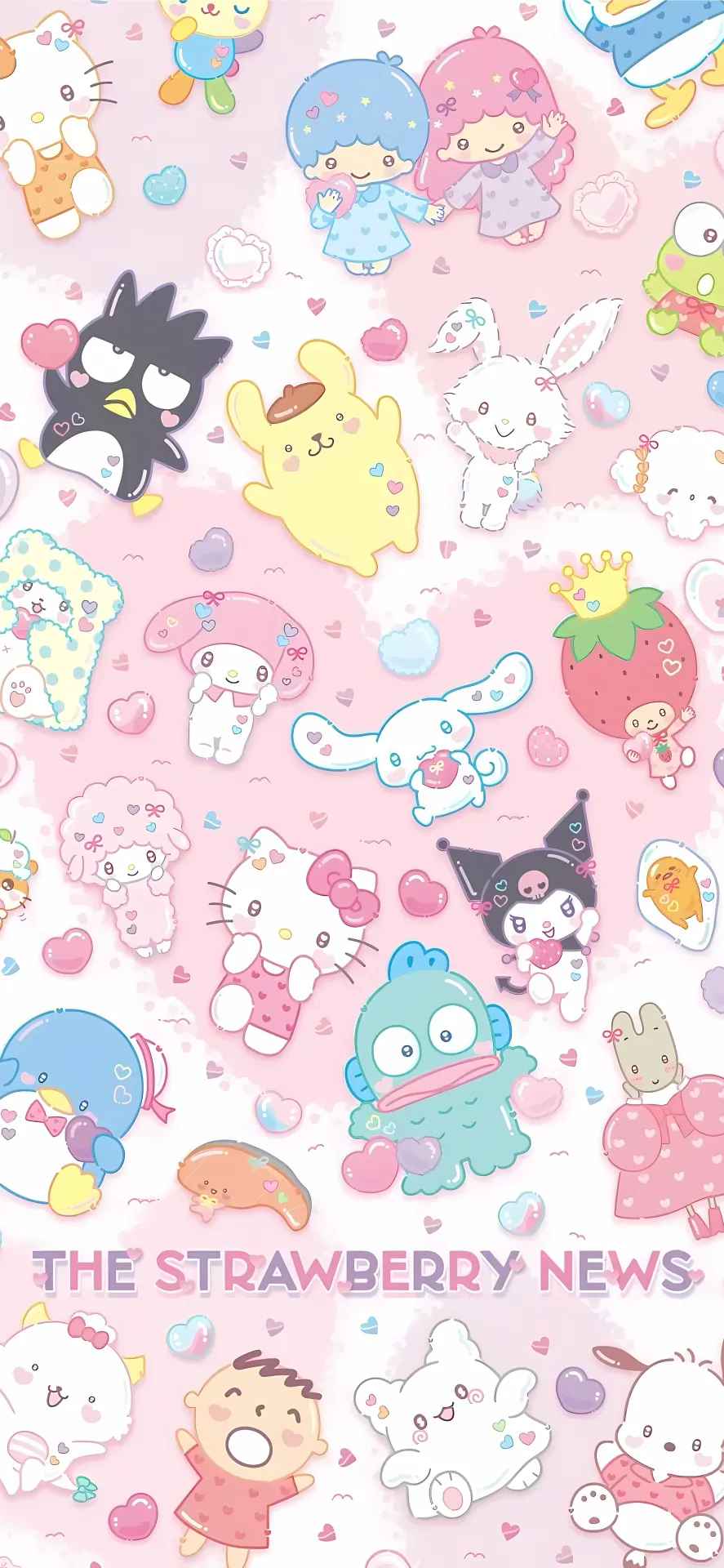 Sanrio Characters Pink Kawaii Collage Wallpaper