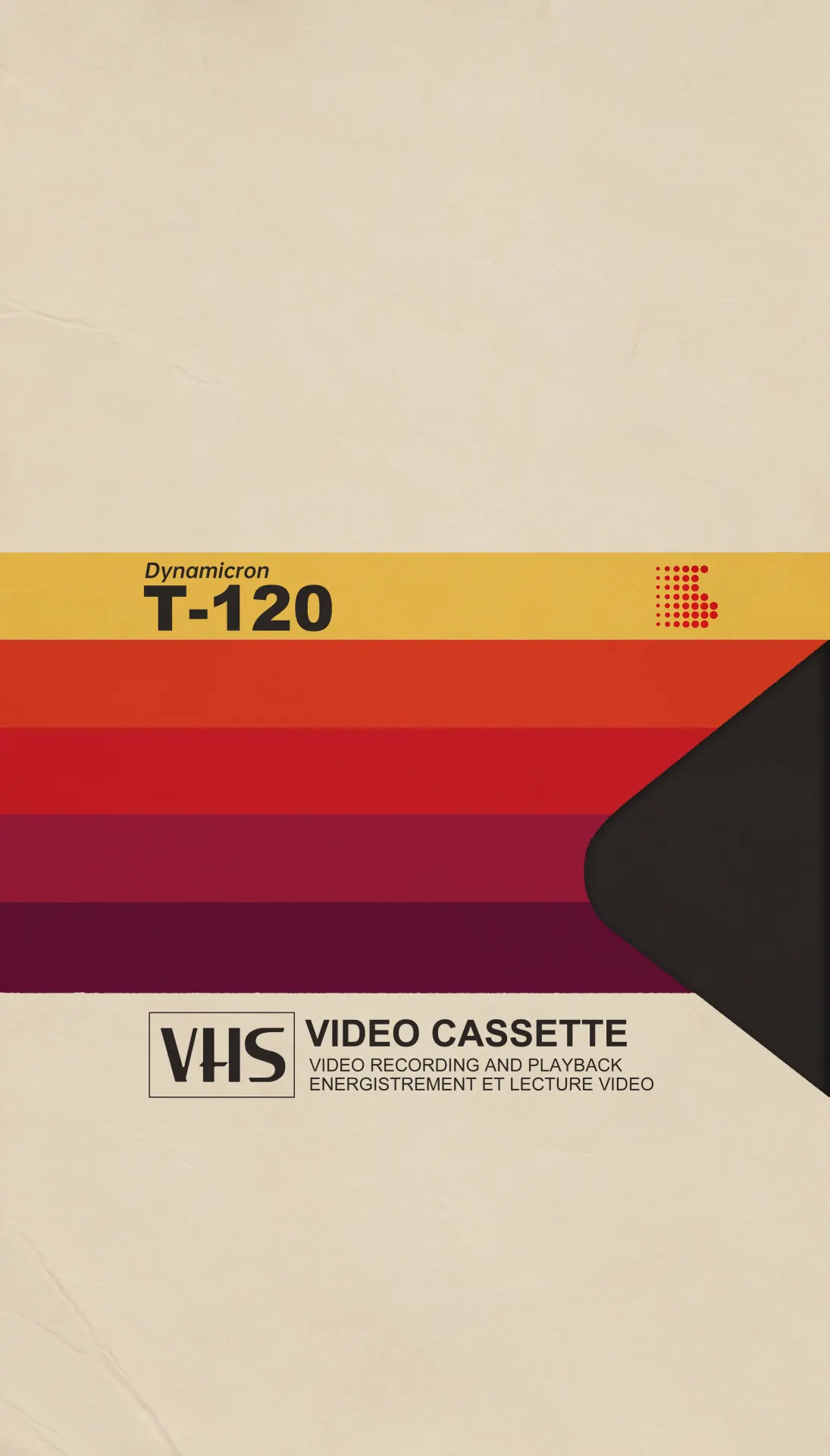 Retro VHS Video Cassette T-120 Vintage Wallpaper