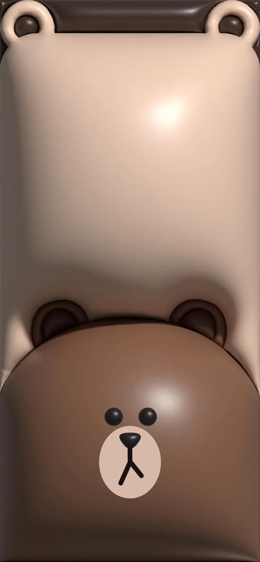 Brown LINE FRIENDS Bear 3D Minimalist Wallpaper