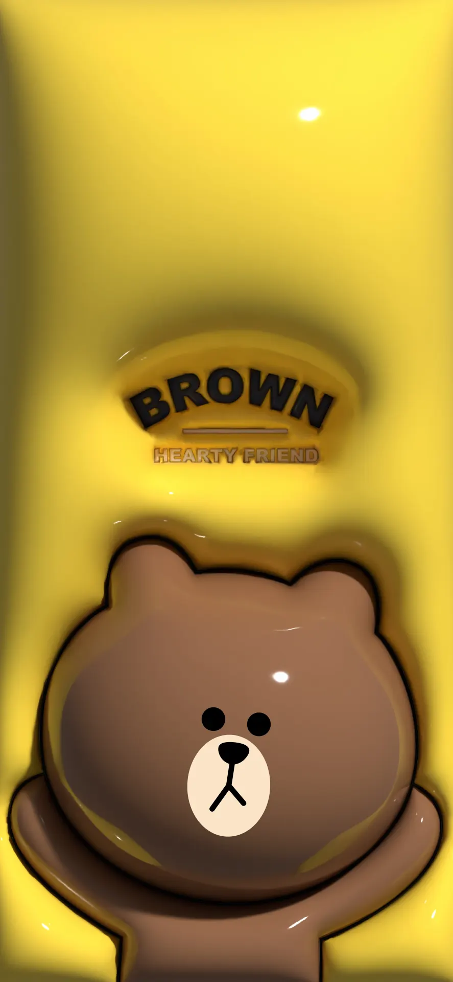 Brown LINE FRIENDS Bear – Hearty Friend 3D Wallpaper
