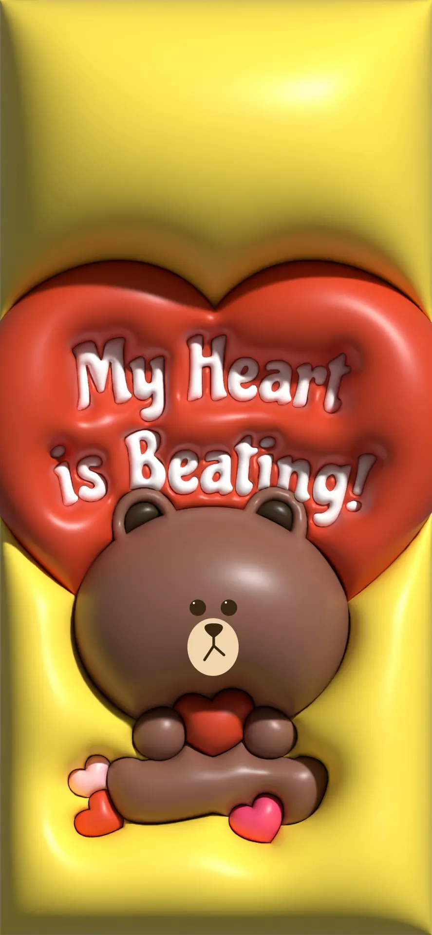 Brown LINE FRIENDS Love Wallpaper – My Heart Is Beating