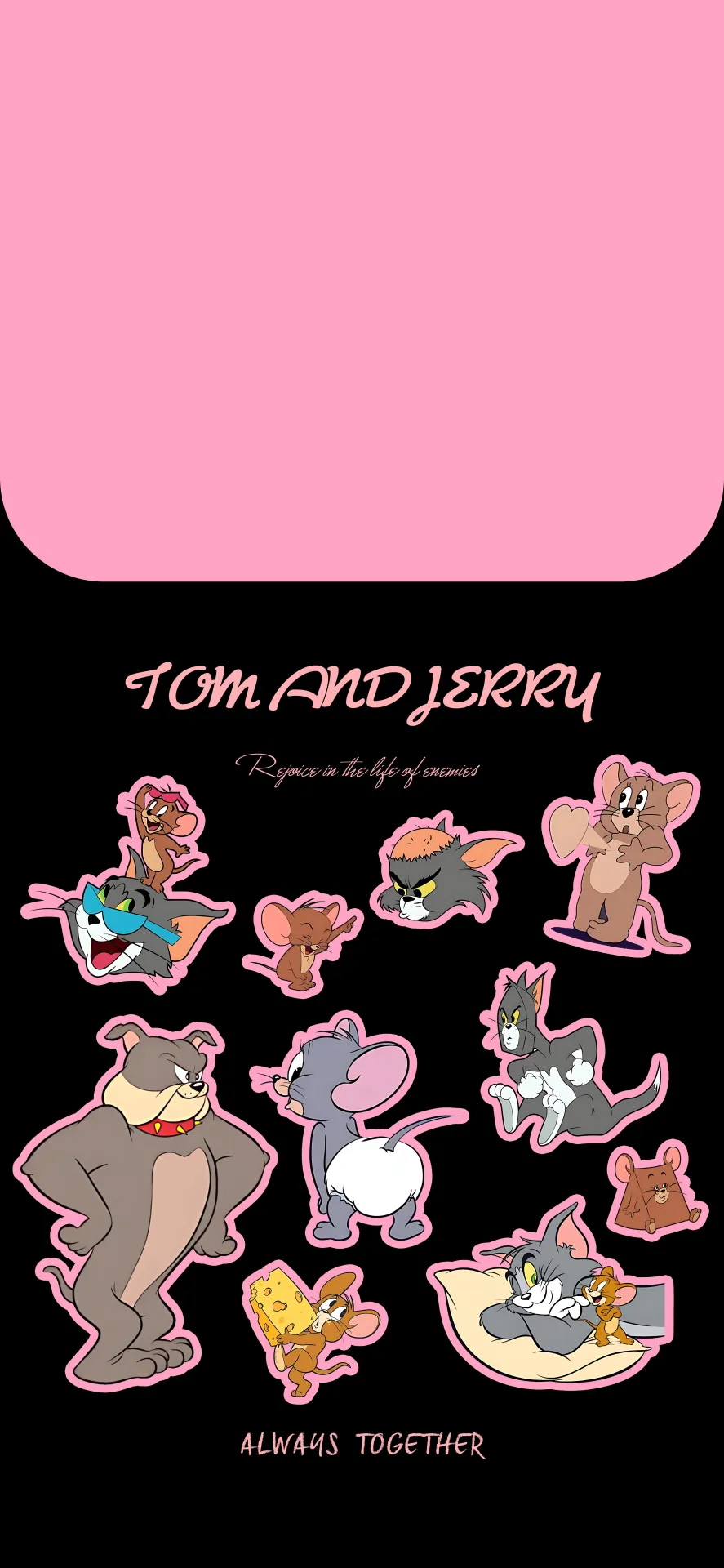 Tom and Jerry Wallpaper – Always Together Cute Cartoon Collage