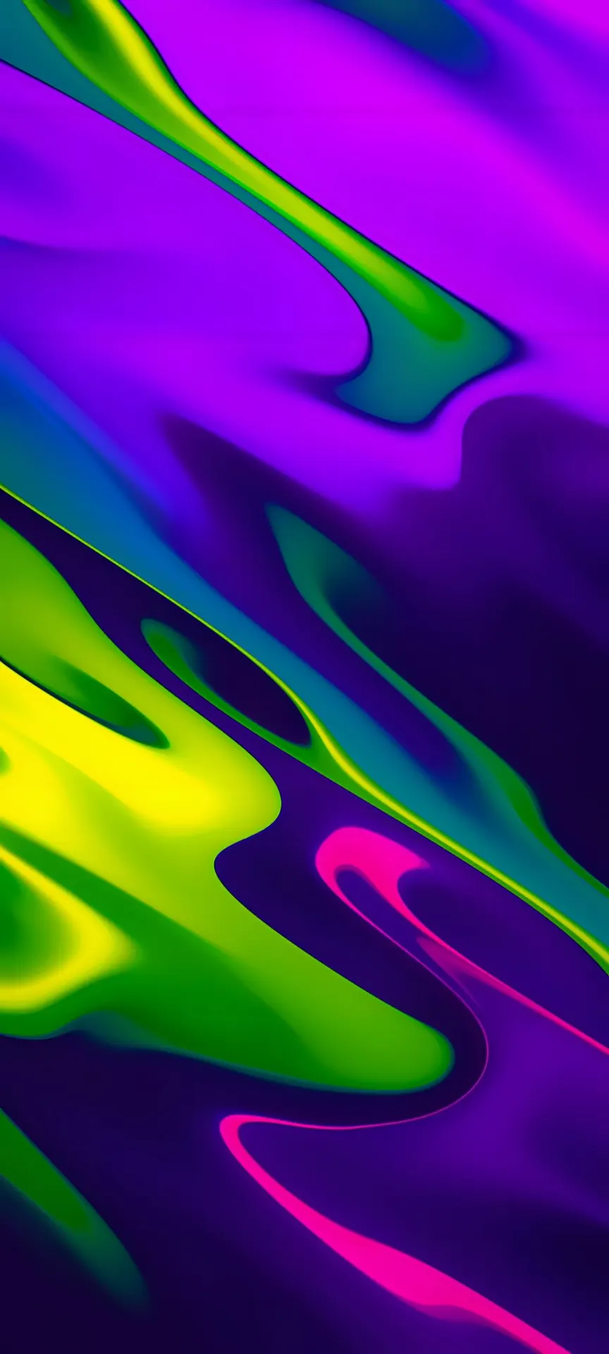 Neon Liquid Waves Abstract Wallpaper