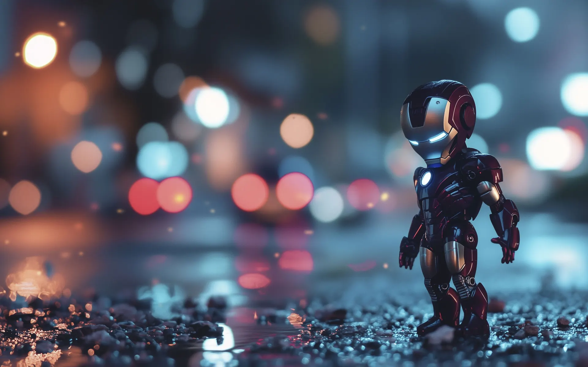 Mini Iron Man in the Rain Wallpaper