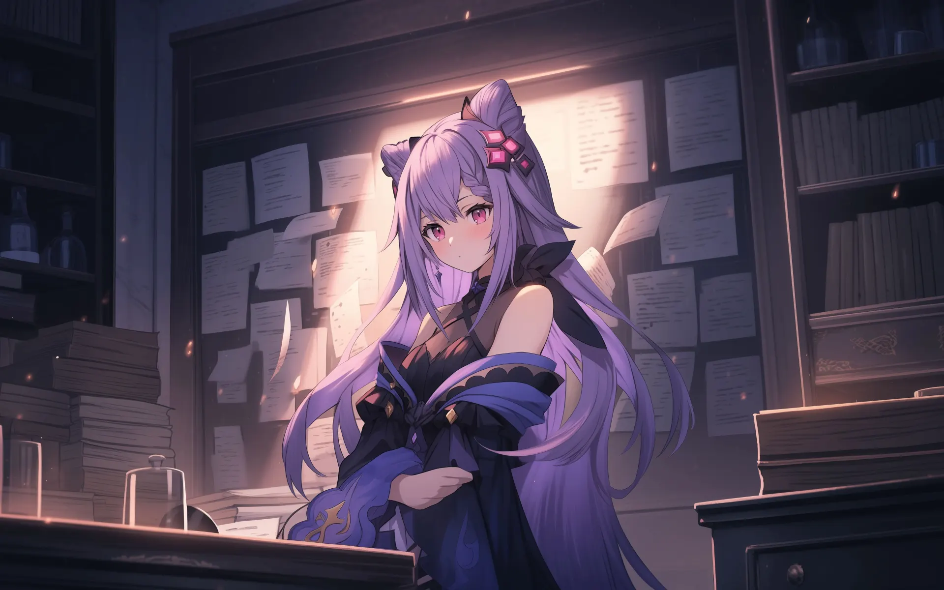 Jinx Purple-Haired Anime Girl Wallpaper