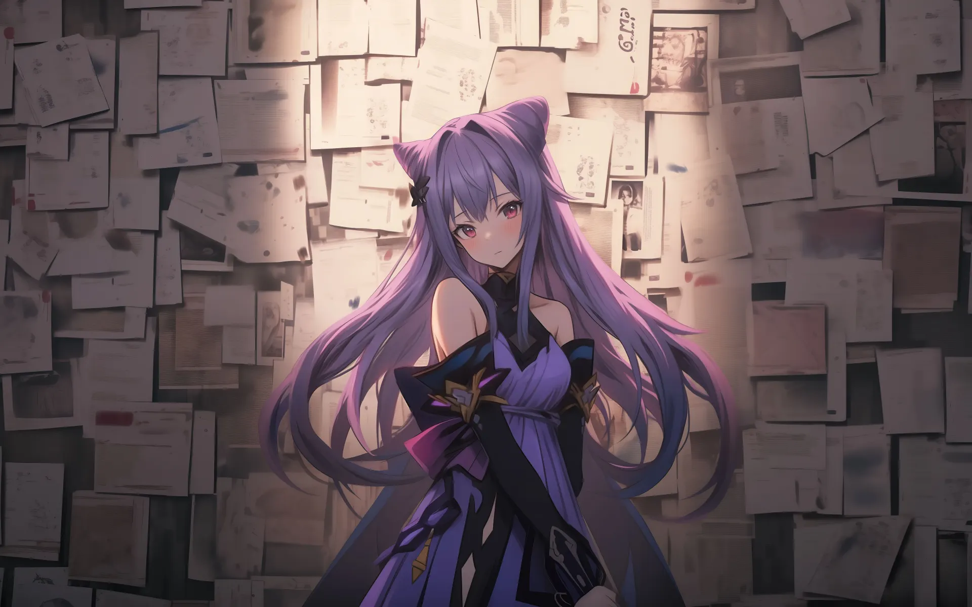 Jinx Purple-Haired Anime Portrait Wallpaper