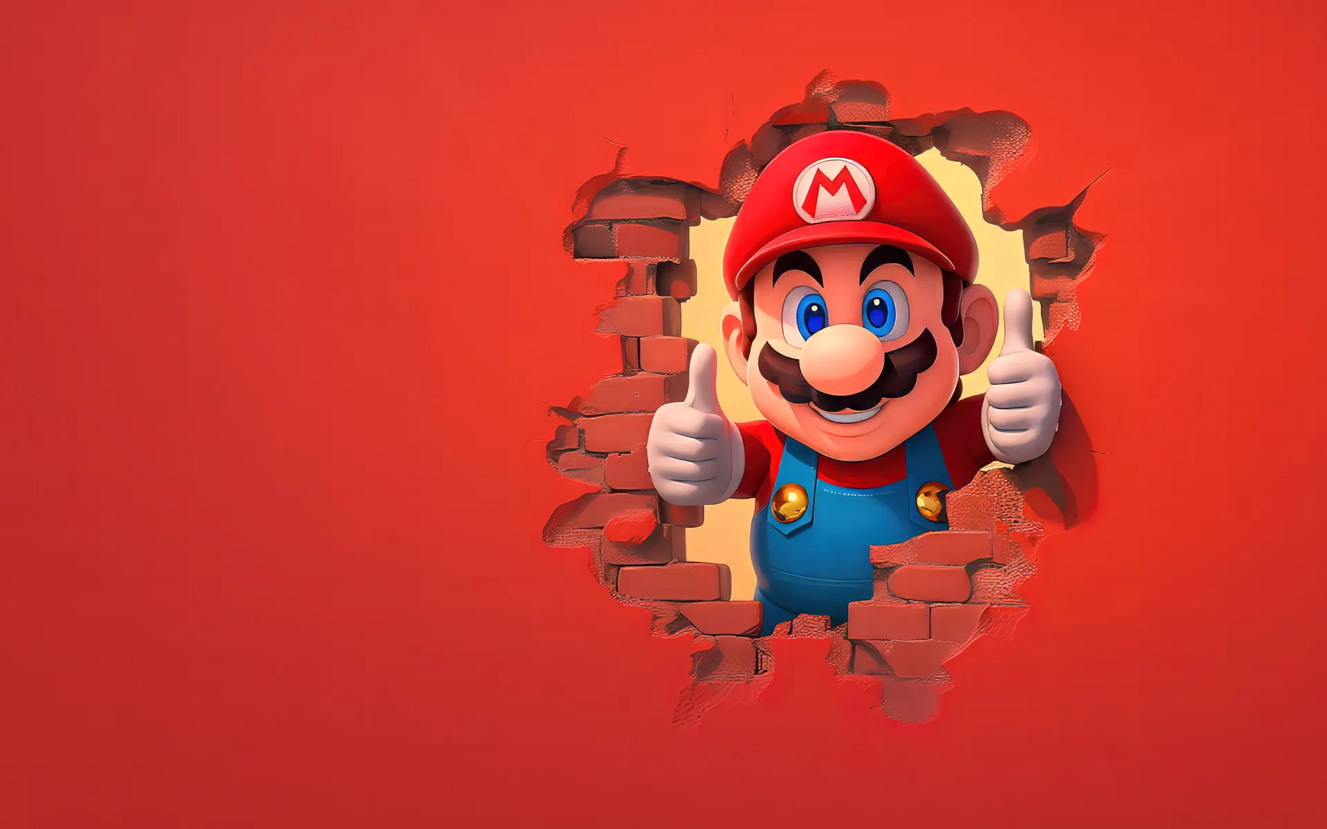 Super Mario Thumbs-Up Red Wallpaper