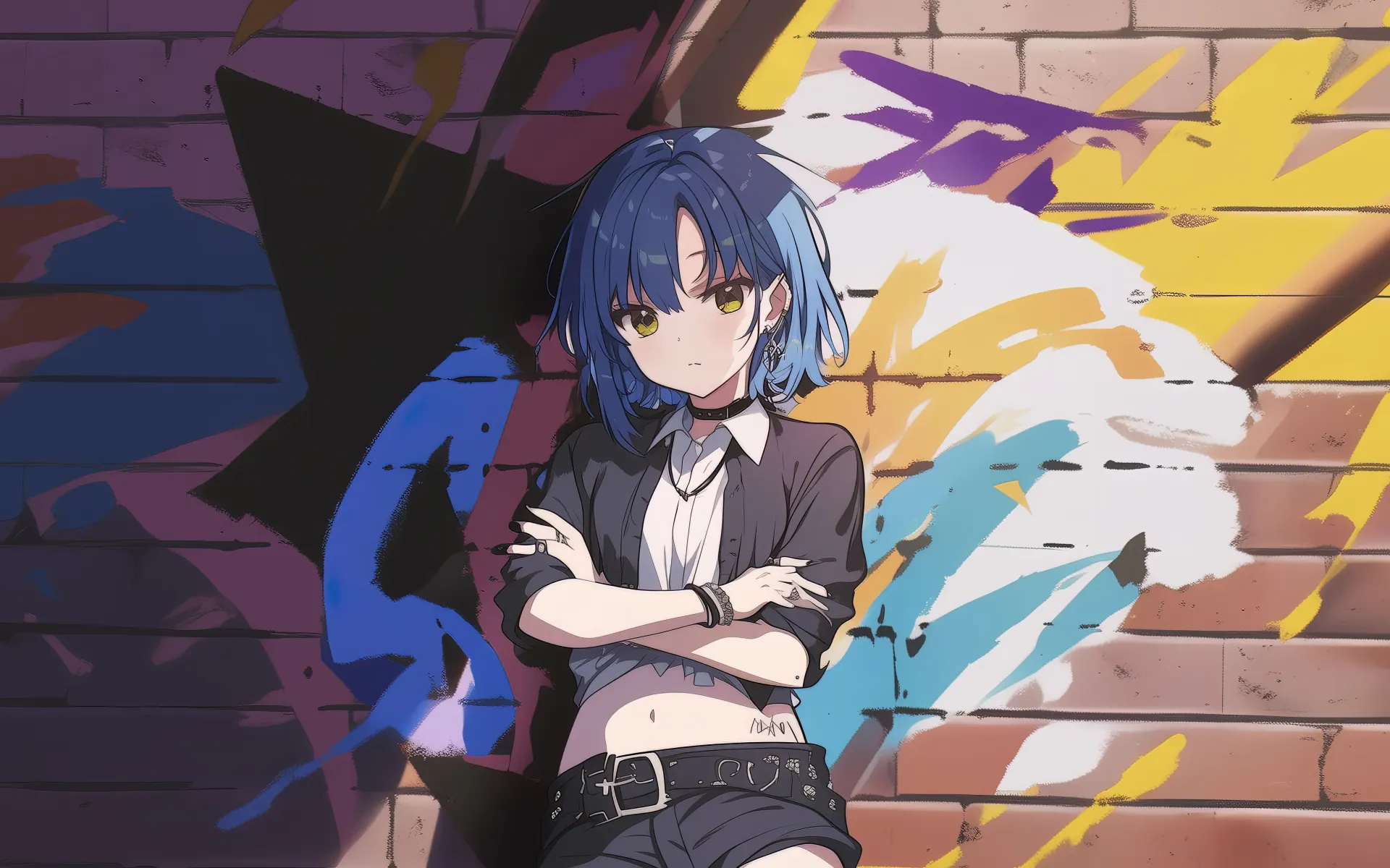 Ryo Yamada Graffiti Wall Anime Wallpaper