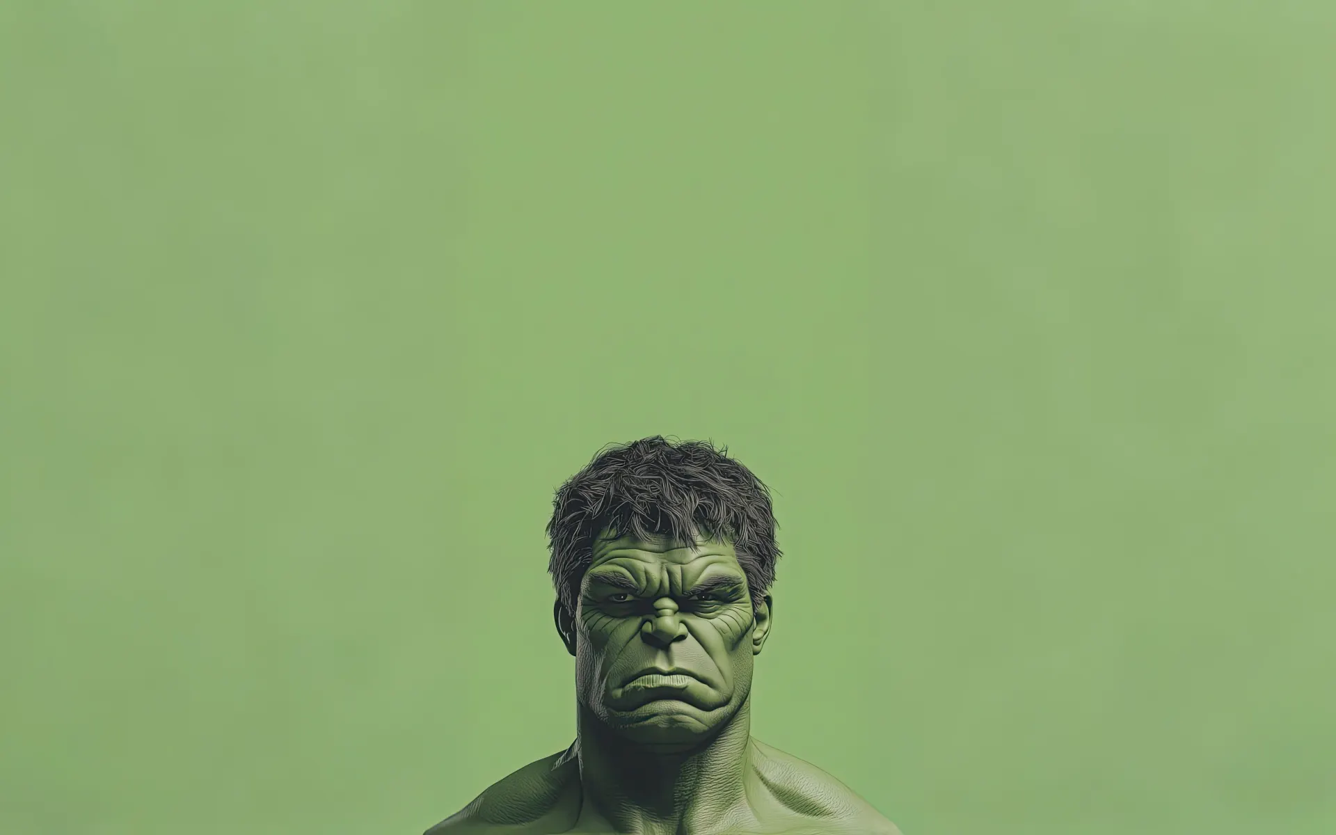 Minimalist Hulk Portrait Green Wallpaper