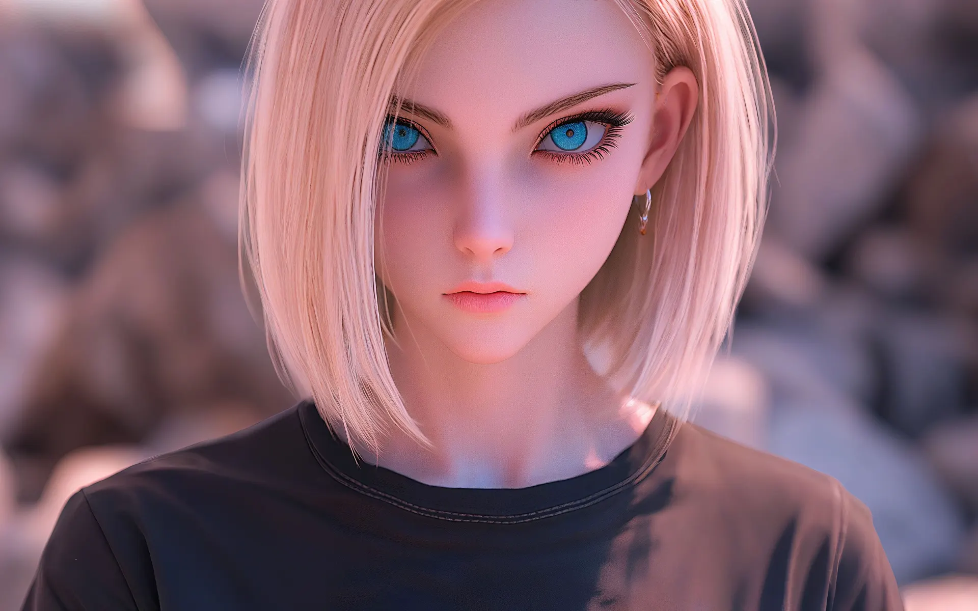 Android 18 Realistic Portrait Dragon Ball Wallpaper