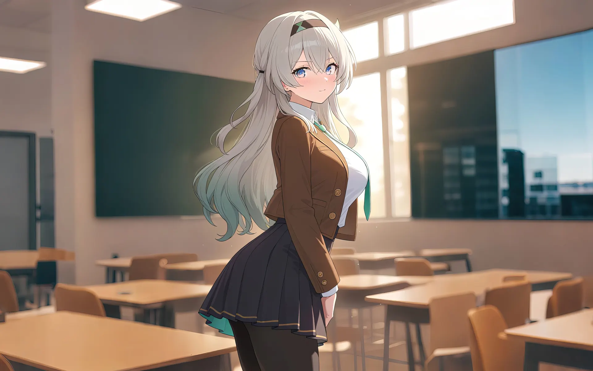 Firefly in a Sunlit Classroom Honkai Star Rail Wallpaper