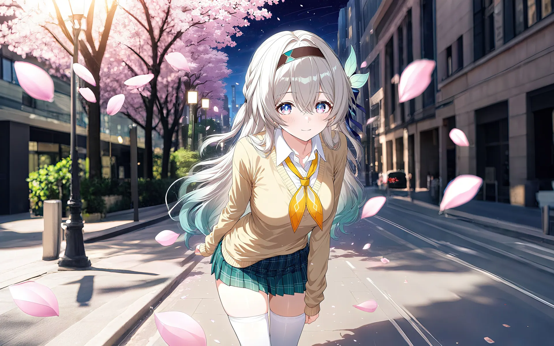 Firefly Beneath Cherry Blossoms Honkai Star Rail Wallpaper