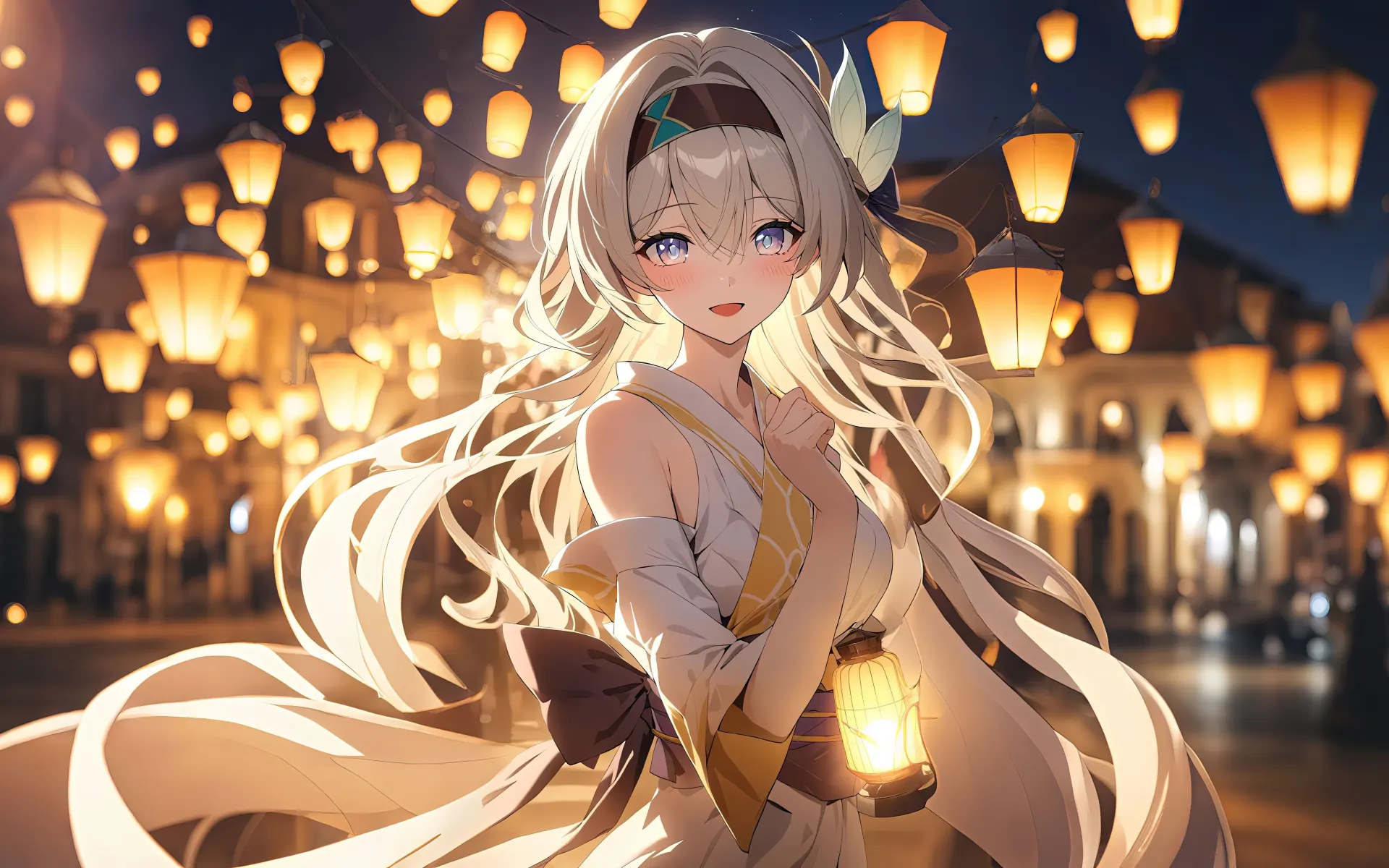 Firefly at a Glowing Lantern Festival Wallpaper