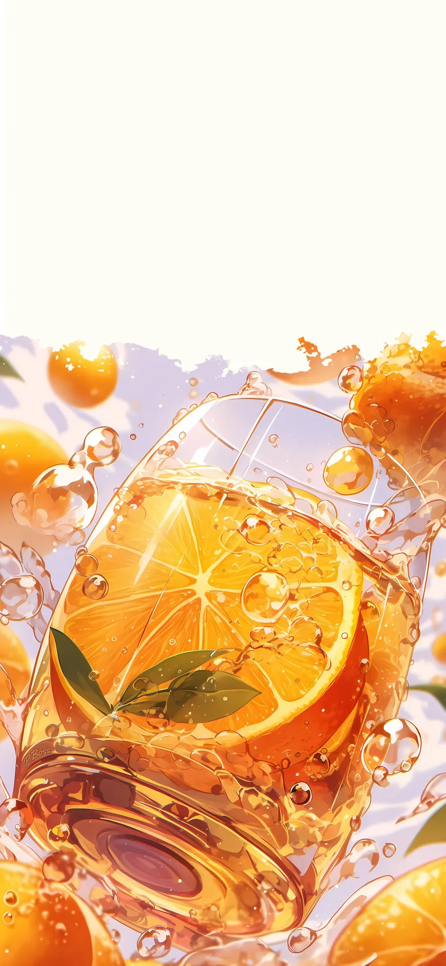 Sparkling Orange Drink with Fresh Citrus Slice Wallpaper