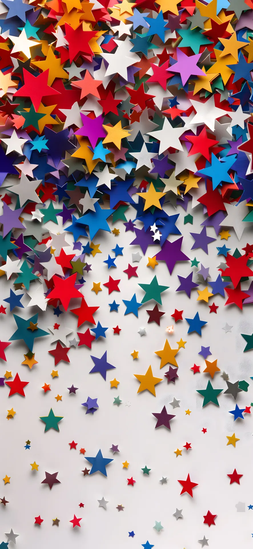 Colorful Falling Paper Stars II Wallpaper