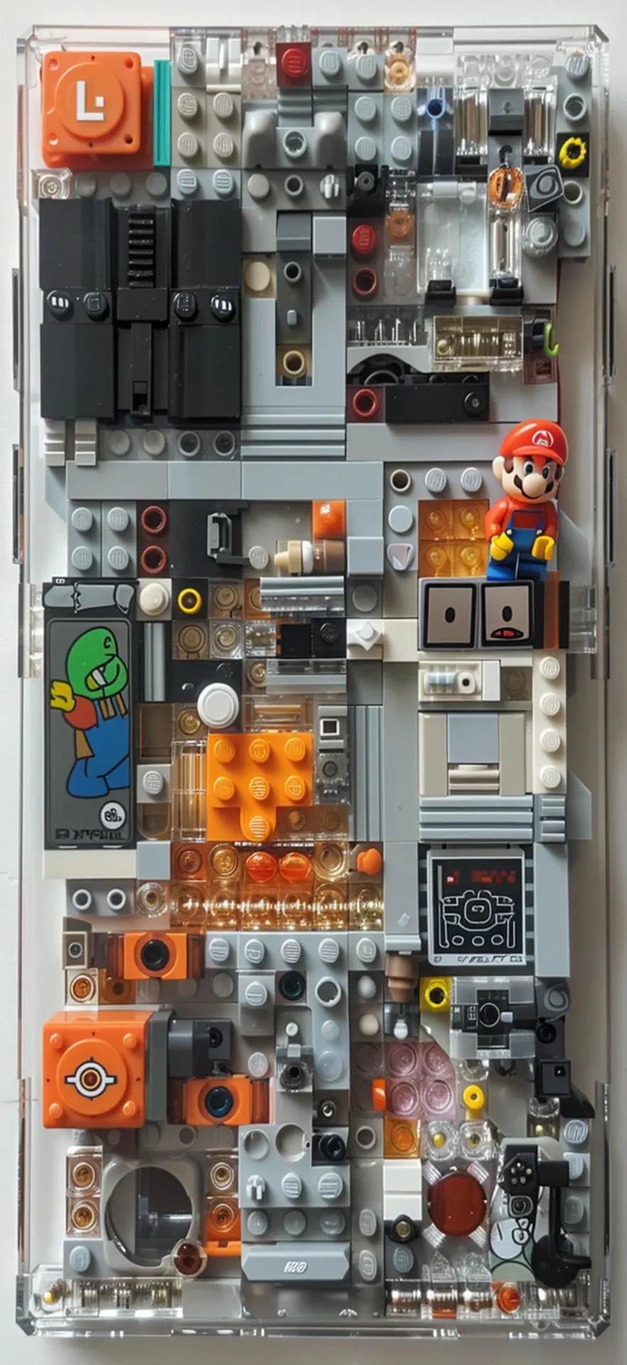 LEGO Super Mario Retro Technology Phone Wallpaper