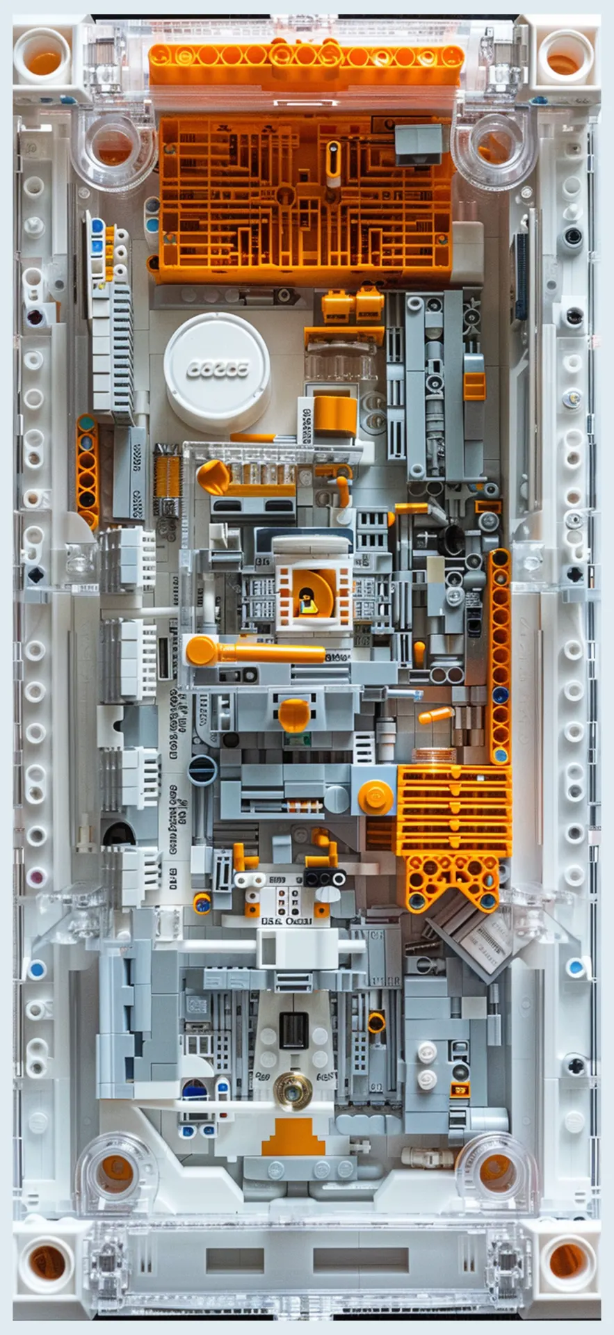 Orange and Grey LEGO Mechanical Phone Wallpaper