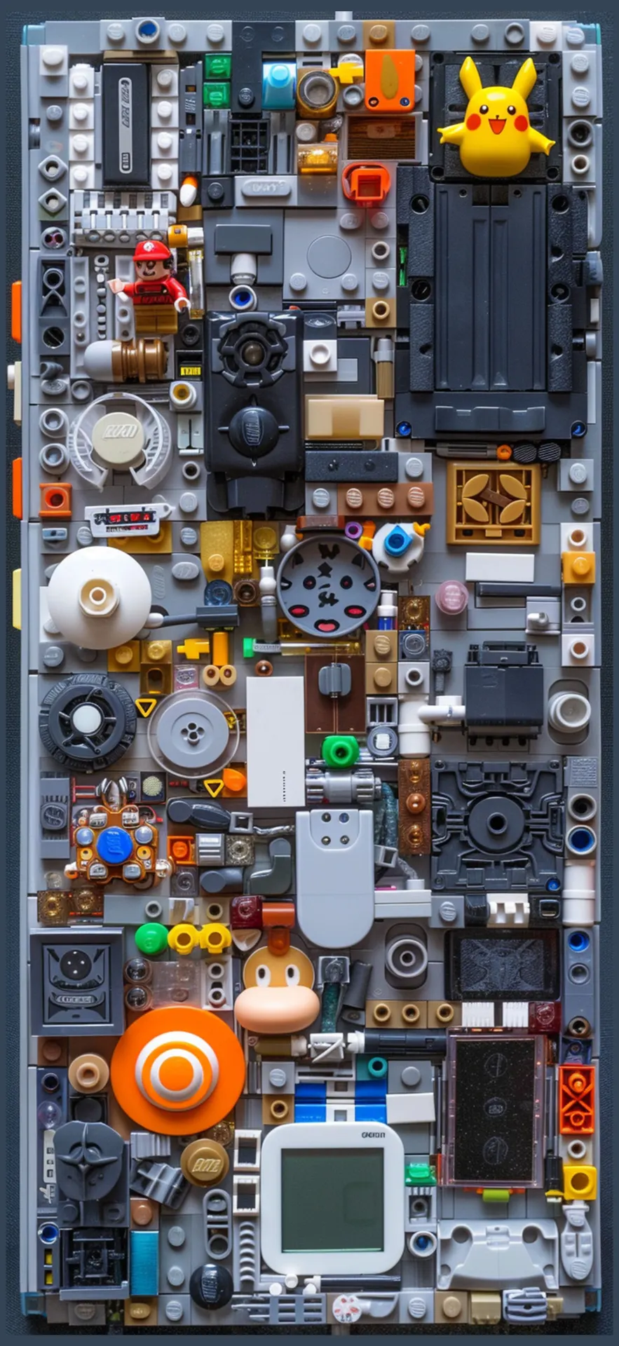 LEGO Mario and Pikachu Mechanical Tech Phone Wallpaper