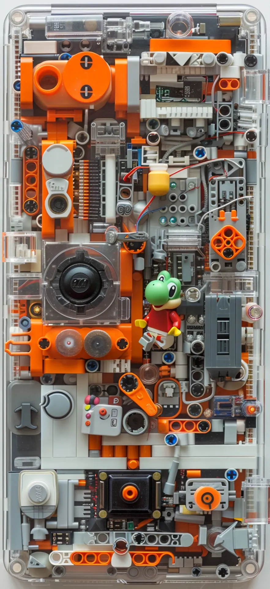 LEGO Yoshi Futuristic Mechanical Phone Wallpaper