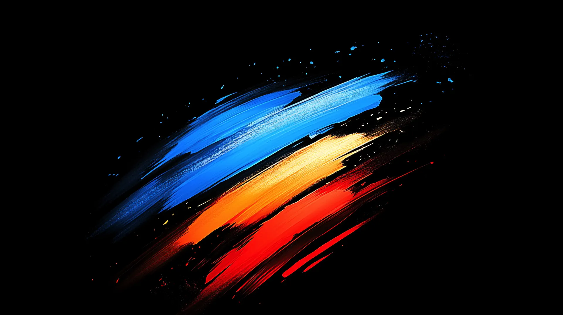 Blue Orange and Red Brush Strokes Abstract Wallpaper