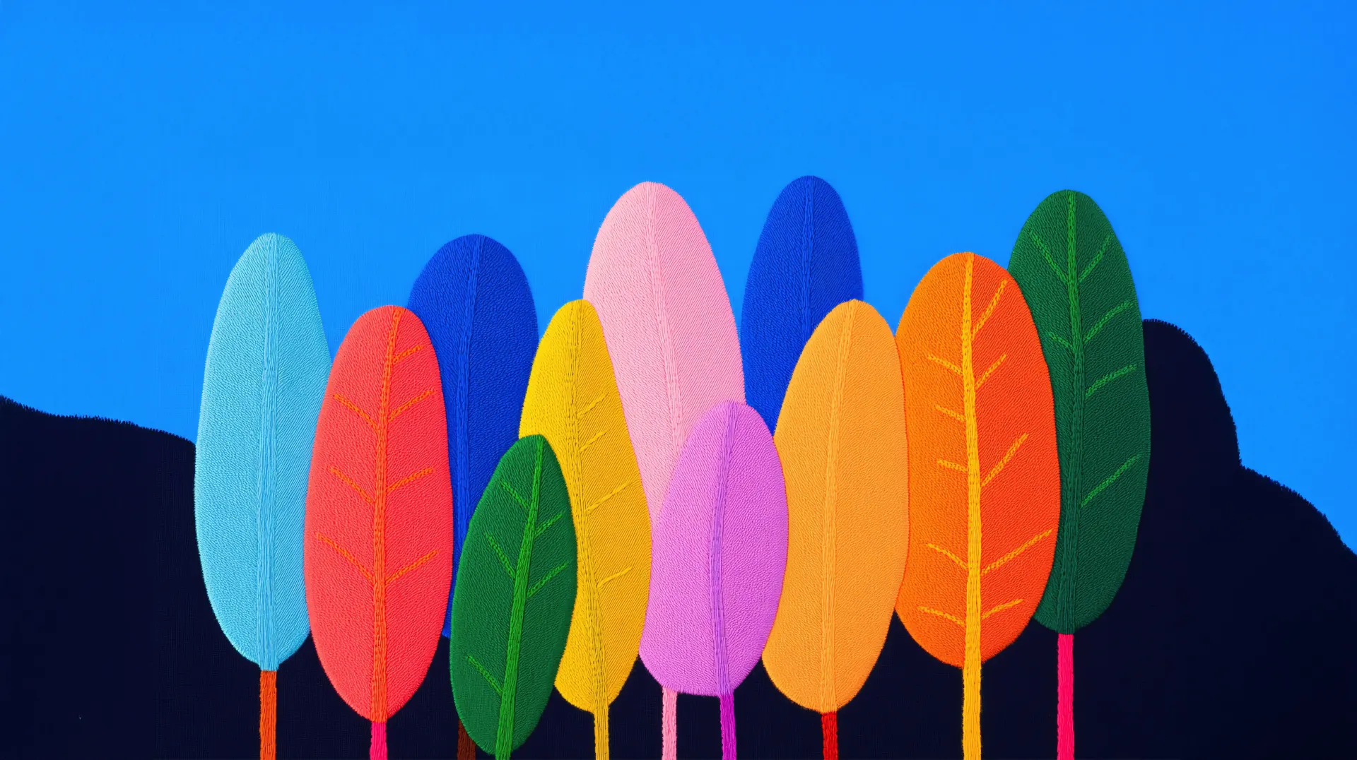 Colorful Minimalist Trees Abstract Wallpaper