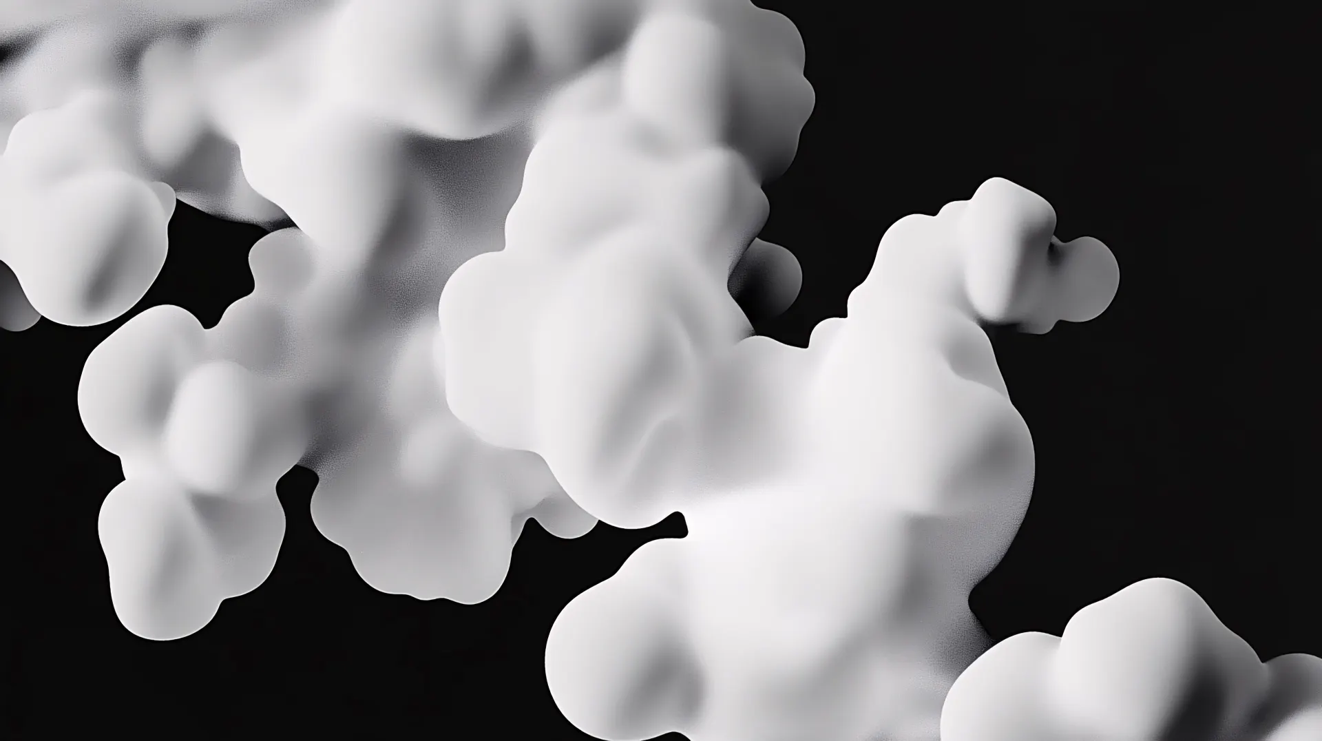 Soft White Organic Forms Abstract Wallpaper