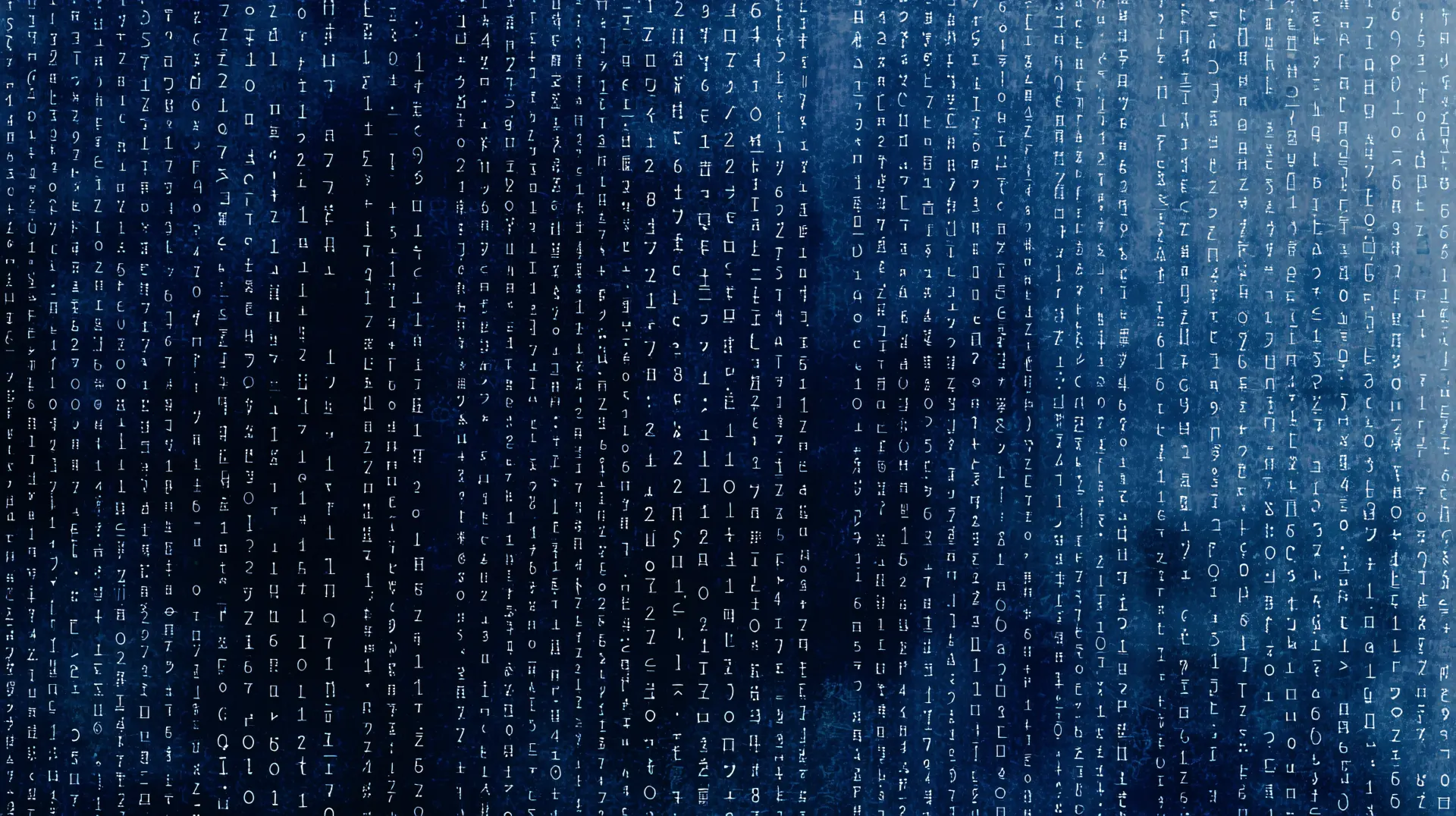 Blue Digital Code Matrix Wallpaper