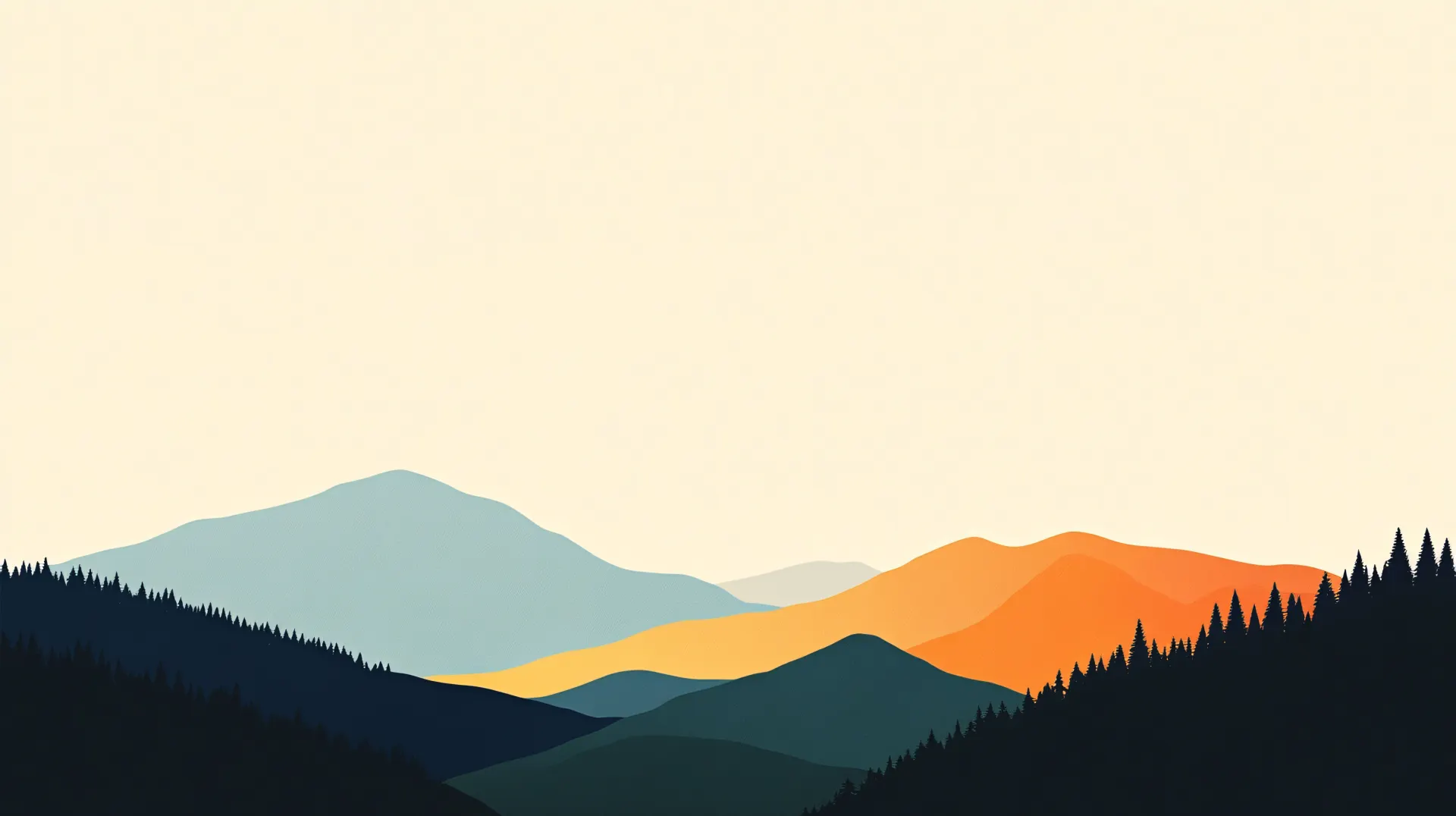 Minimalist Mountain Sunset Landscape Wallpaper