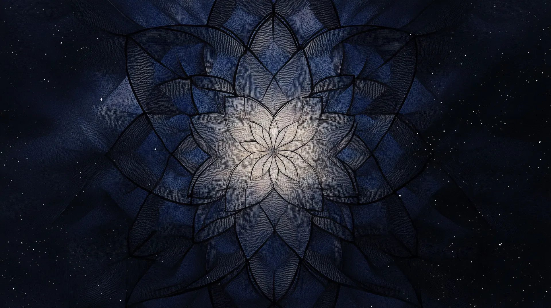 Midnight Blue Lotus Mandala Wallpaper