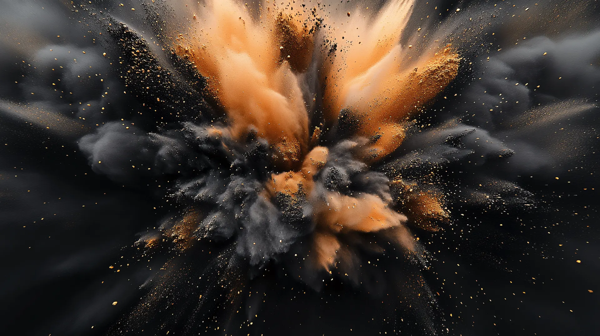 Black and Gold Powder Explosion Abstract Wallpaper