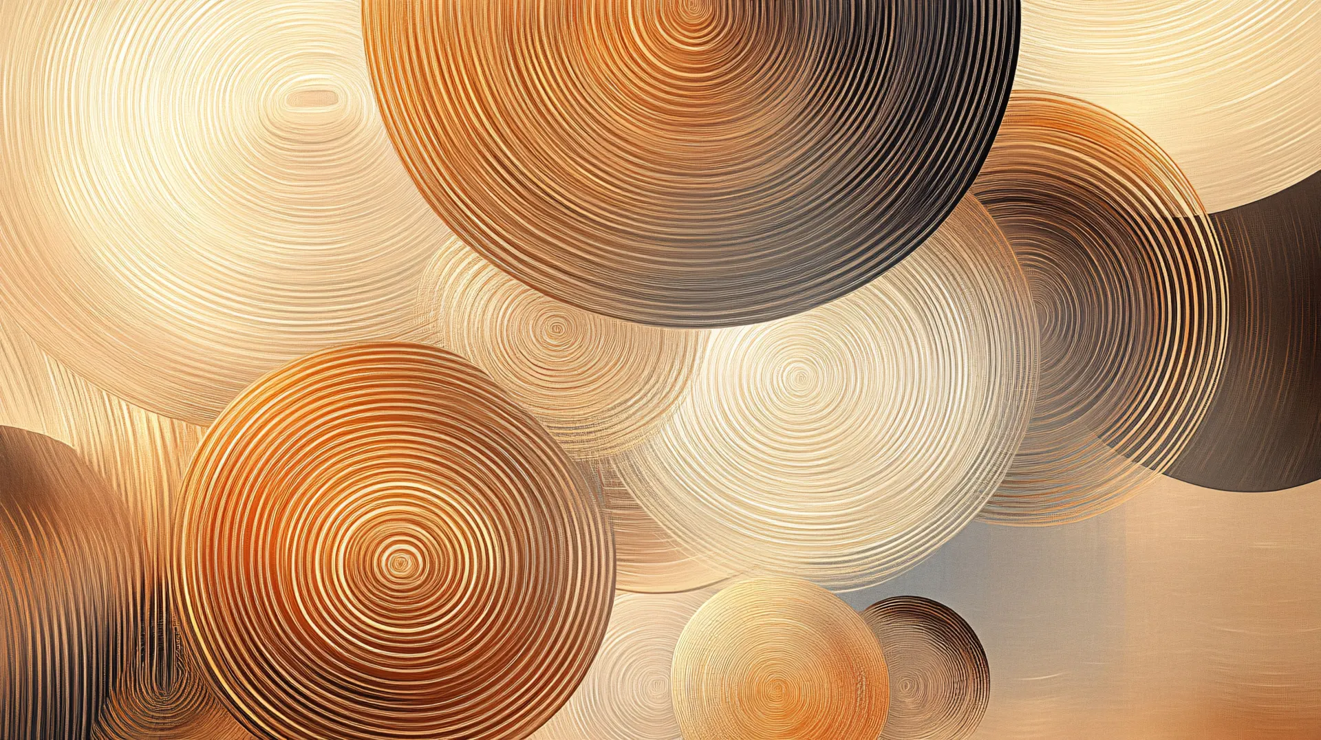 Earth Tone Concentric Circles Abstract Wallpaper