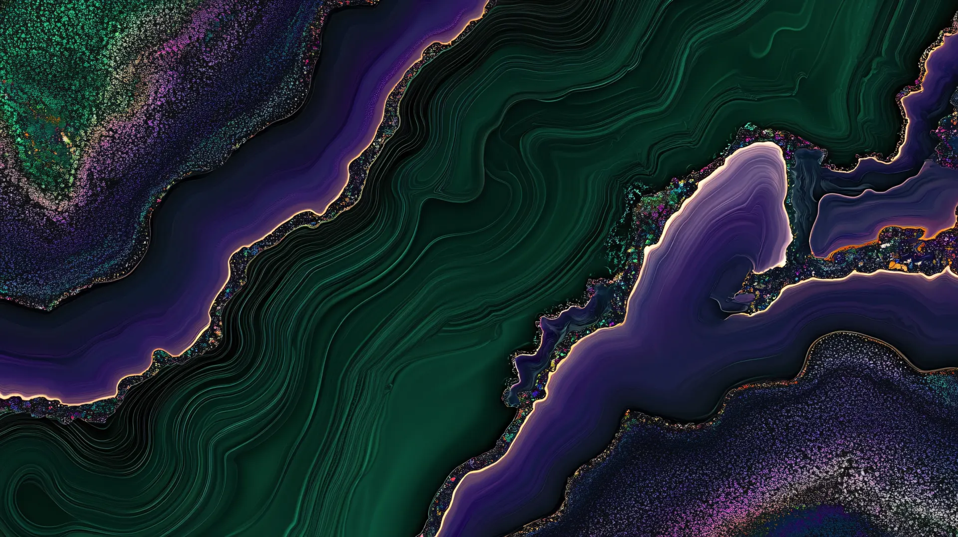 Emerald Green and Purple Agate Abstract Wallpaper
