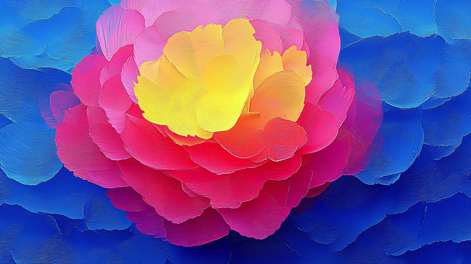 Vibrant Pink and Yellow Flower Abstract Wallpaper
