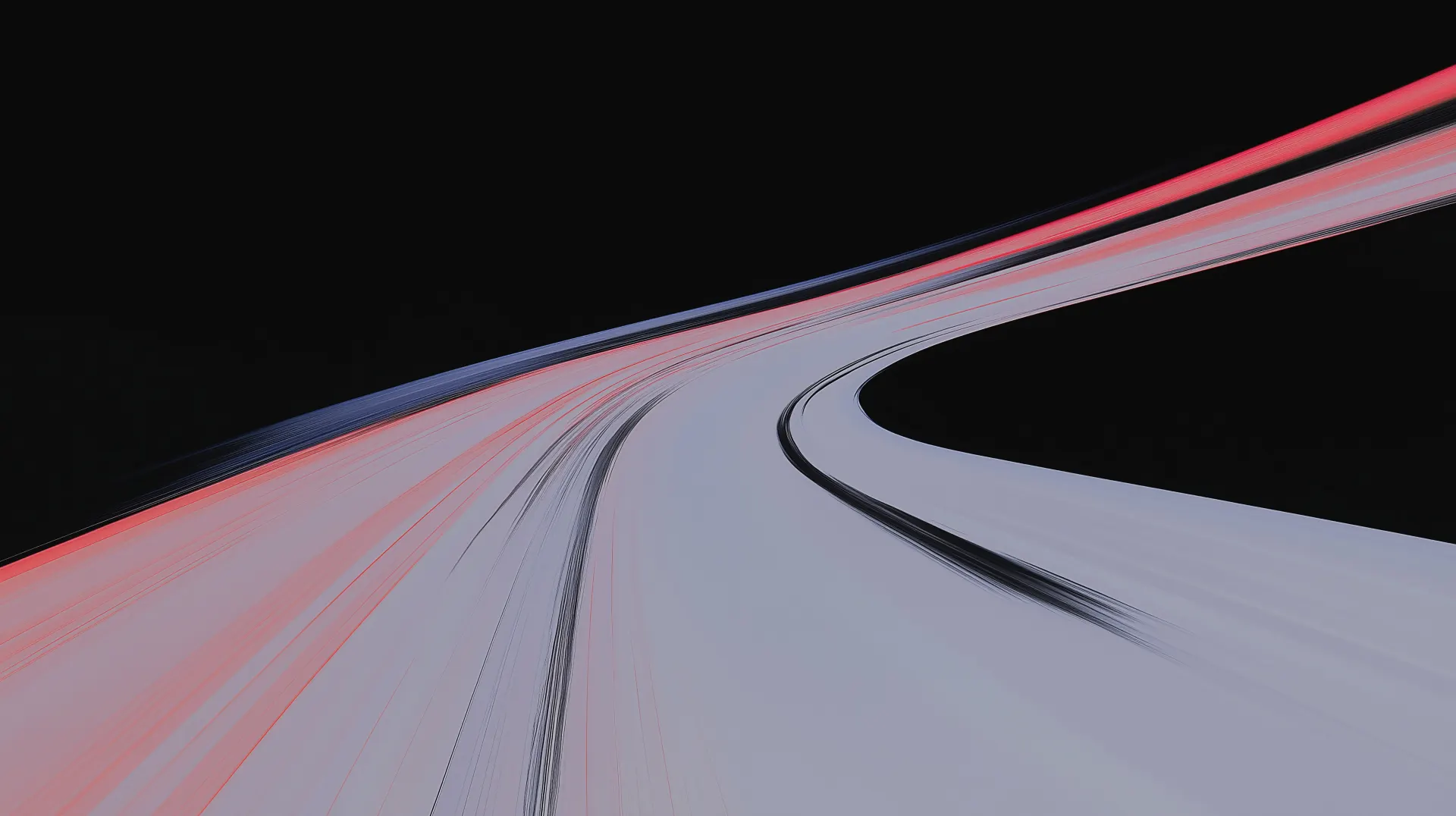 Red and White Light Trails on Black Abstract Wallpaper