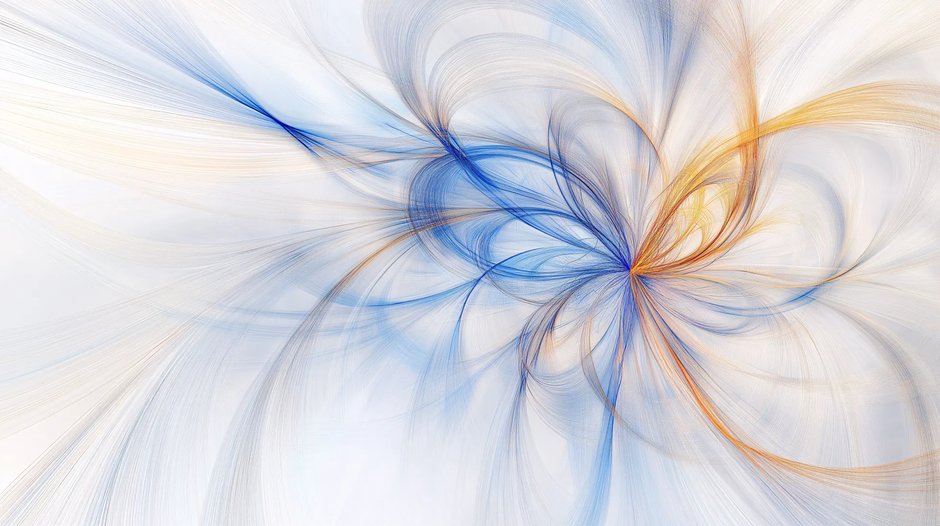 Blue and Orange Fractal Flow Abstract Wallpaper