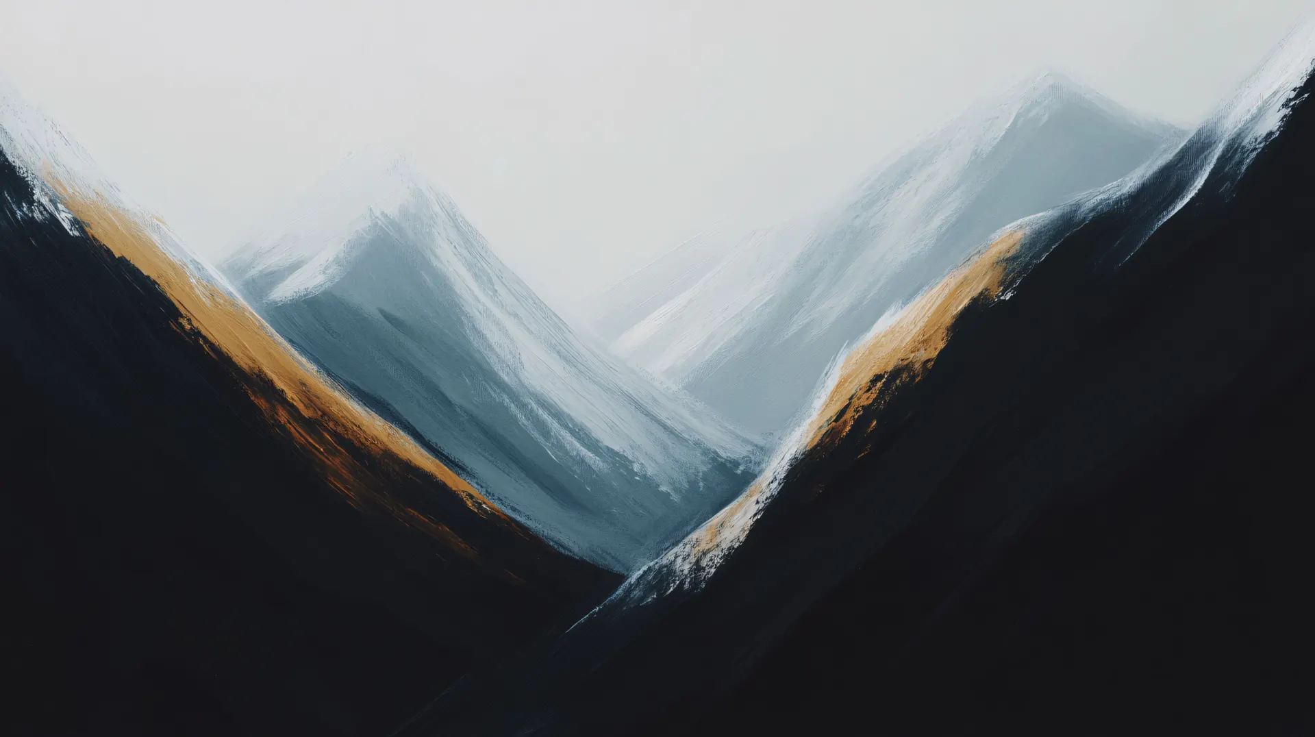 Black Blue and Gold Mountain Landscape Wallpaper