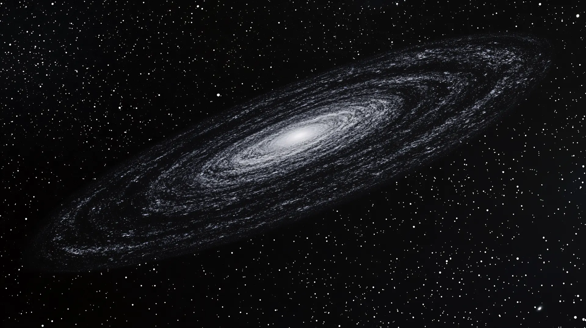 Black and White Spiral Galaxy in Space Wallpaper