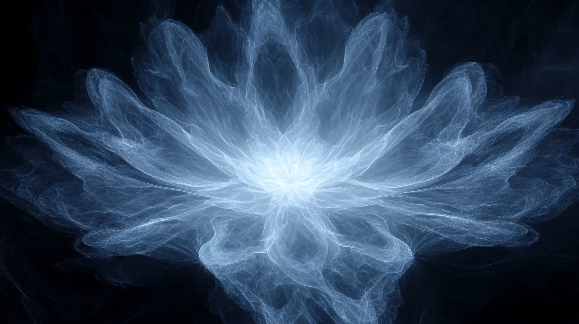 Glowing Blue Energy Flower Abstract Wallpaper