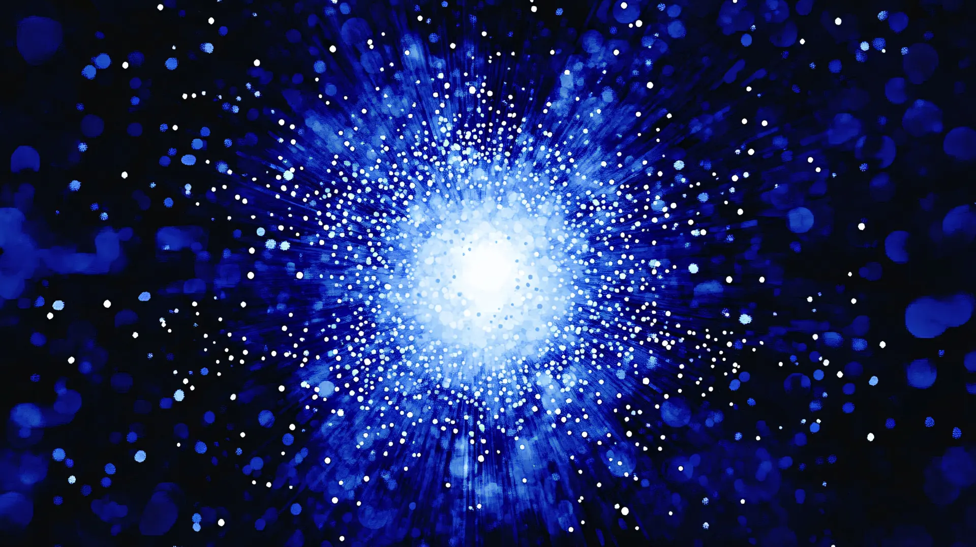 Radiant Blue Cosmic Light Burst Wallpaper