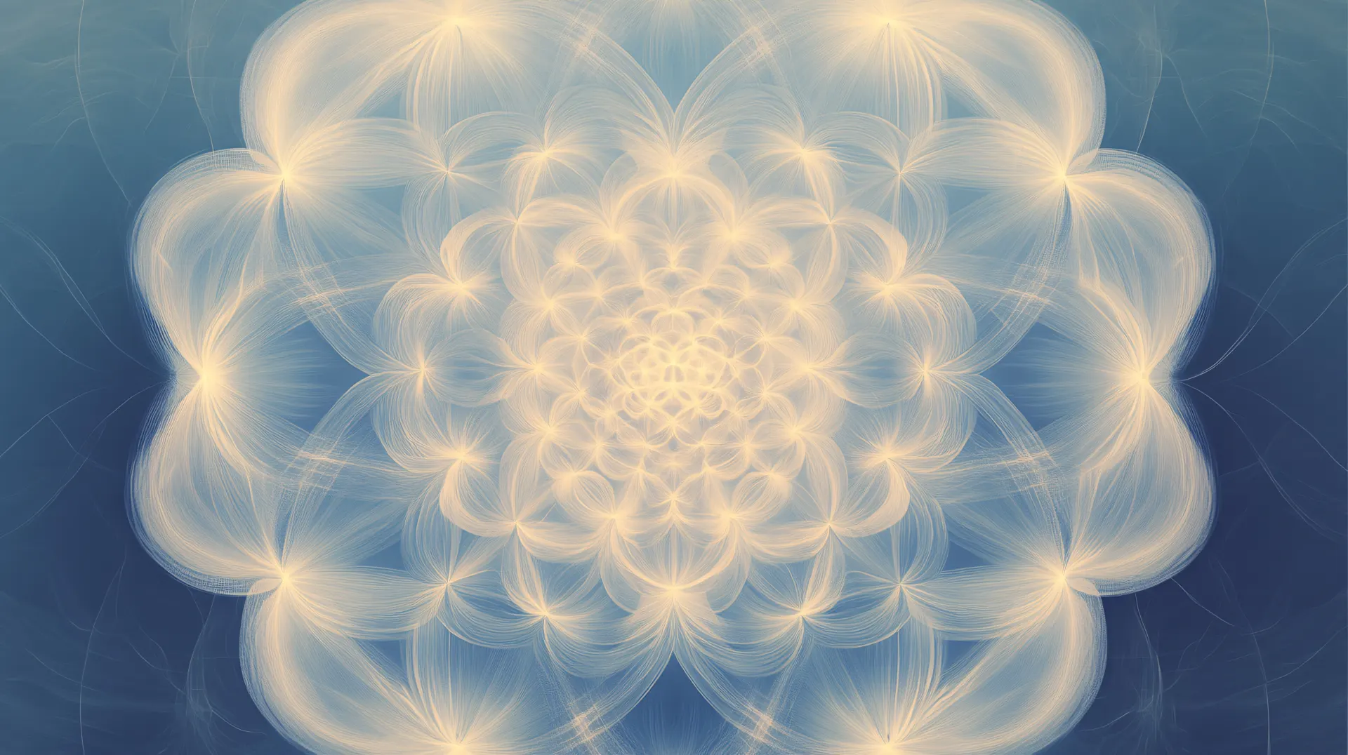 Glowing Golden Floral Mandala Abstract Wallpaper