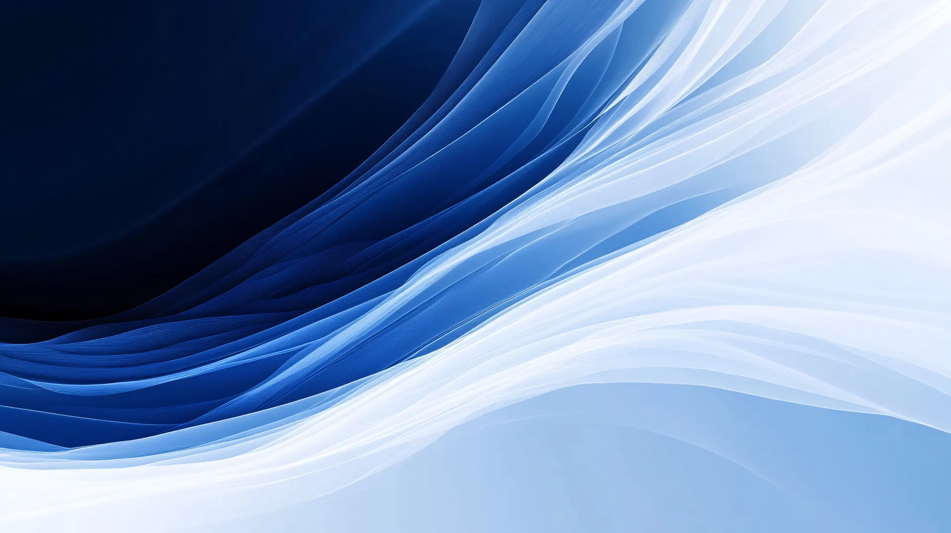Flowing Blue and White Silk Waves Abstract Wallpaper