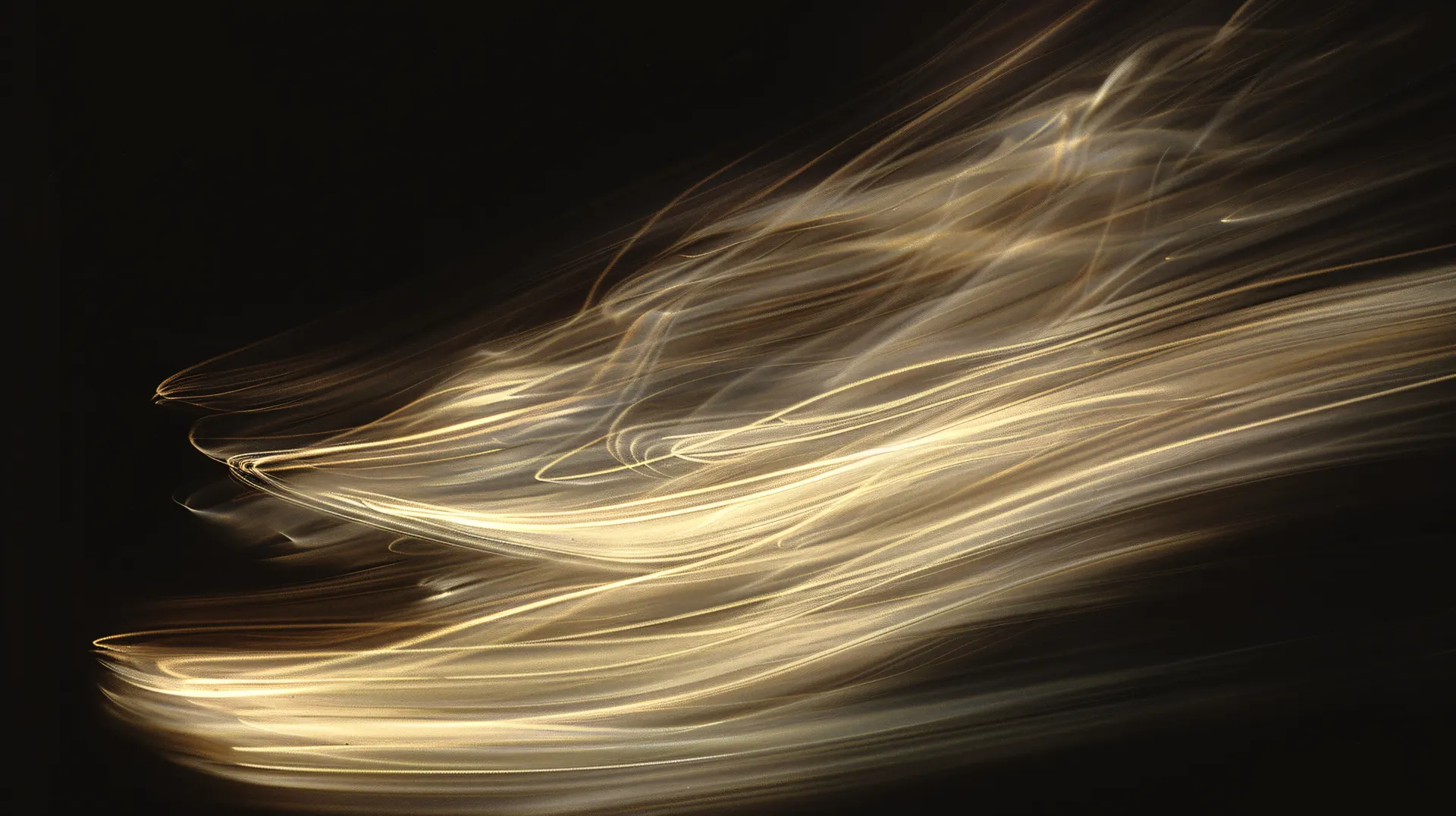 Flowing Golden Light Trails Abstract Wallpaper