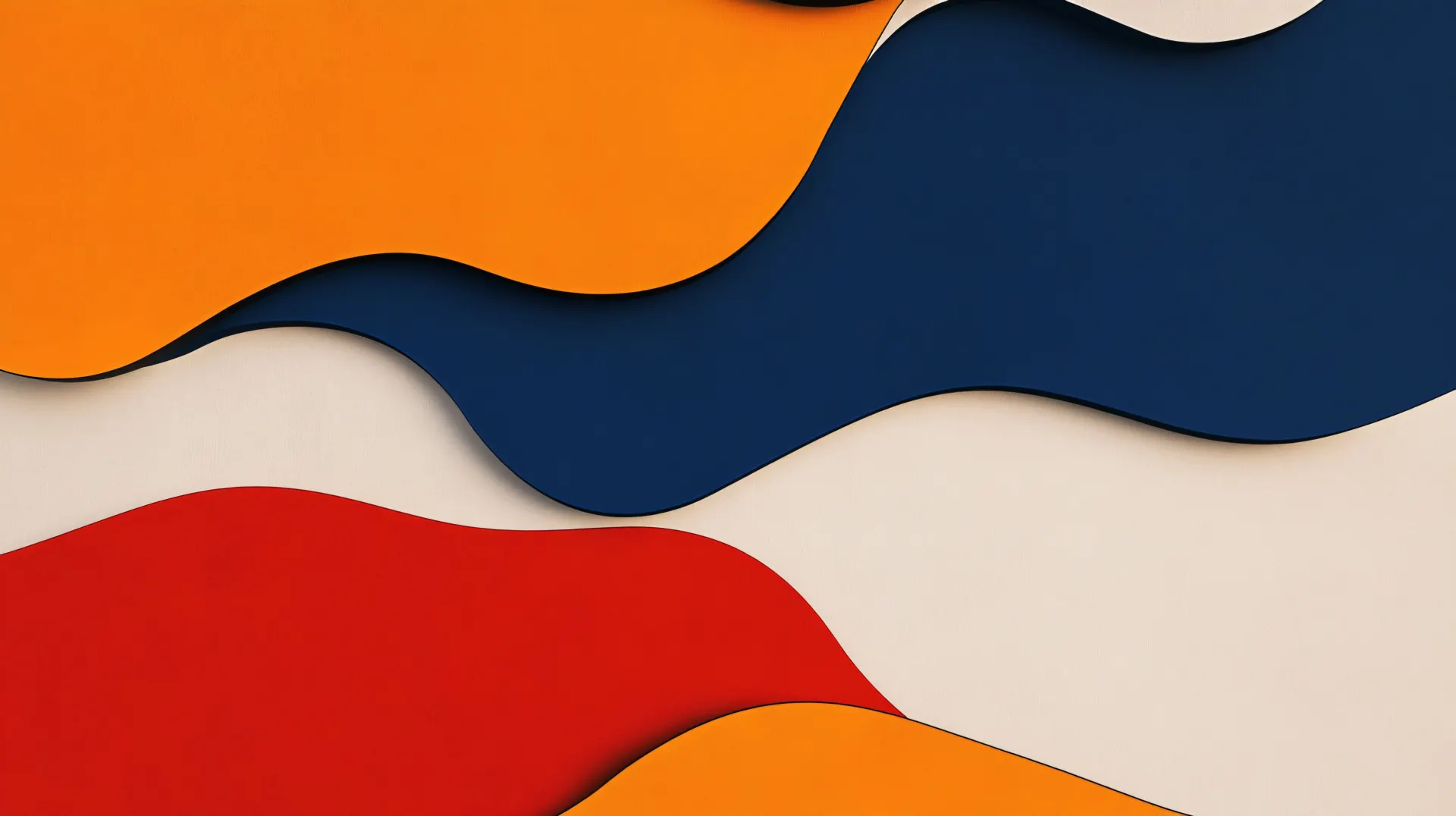 Orange Blue and Red Layered Waves Abstract Wallpaper