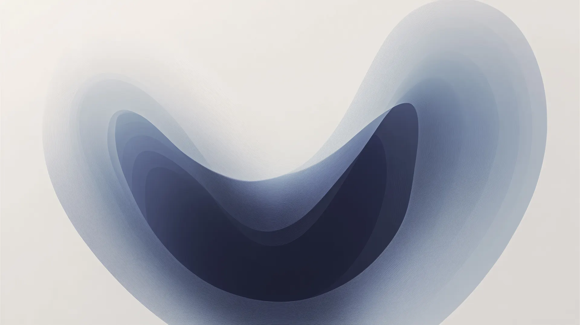 Layered Blue Flowing Waves Abstract Wallpaper