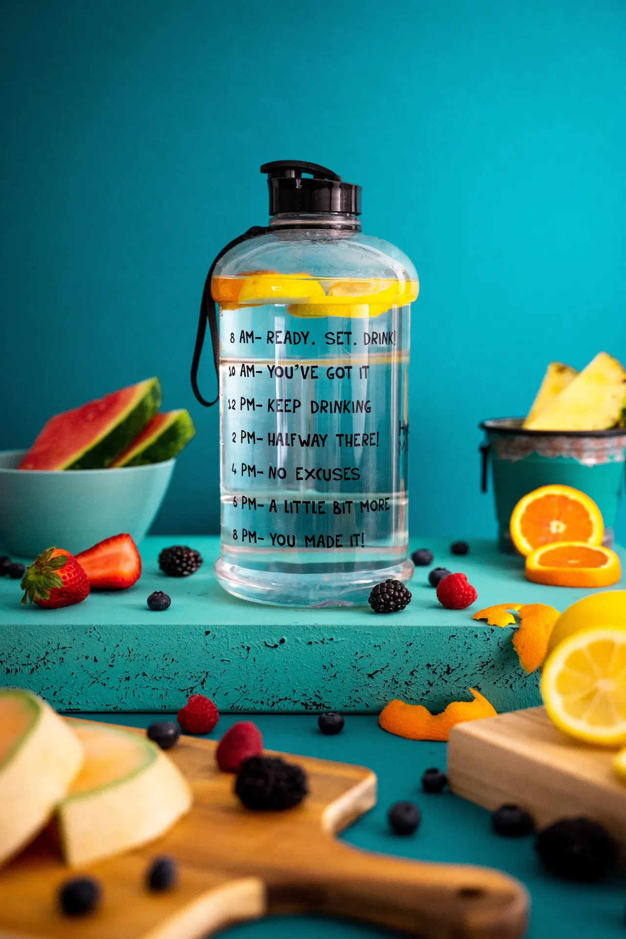 Healthy Fruit Infused Water Hydration Wallpaper