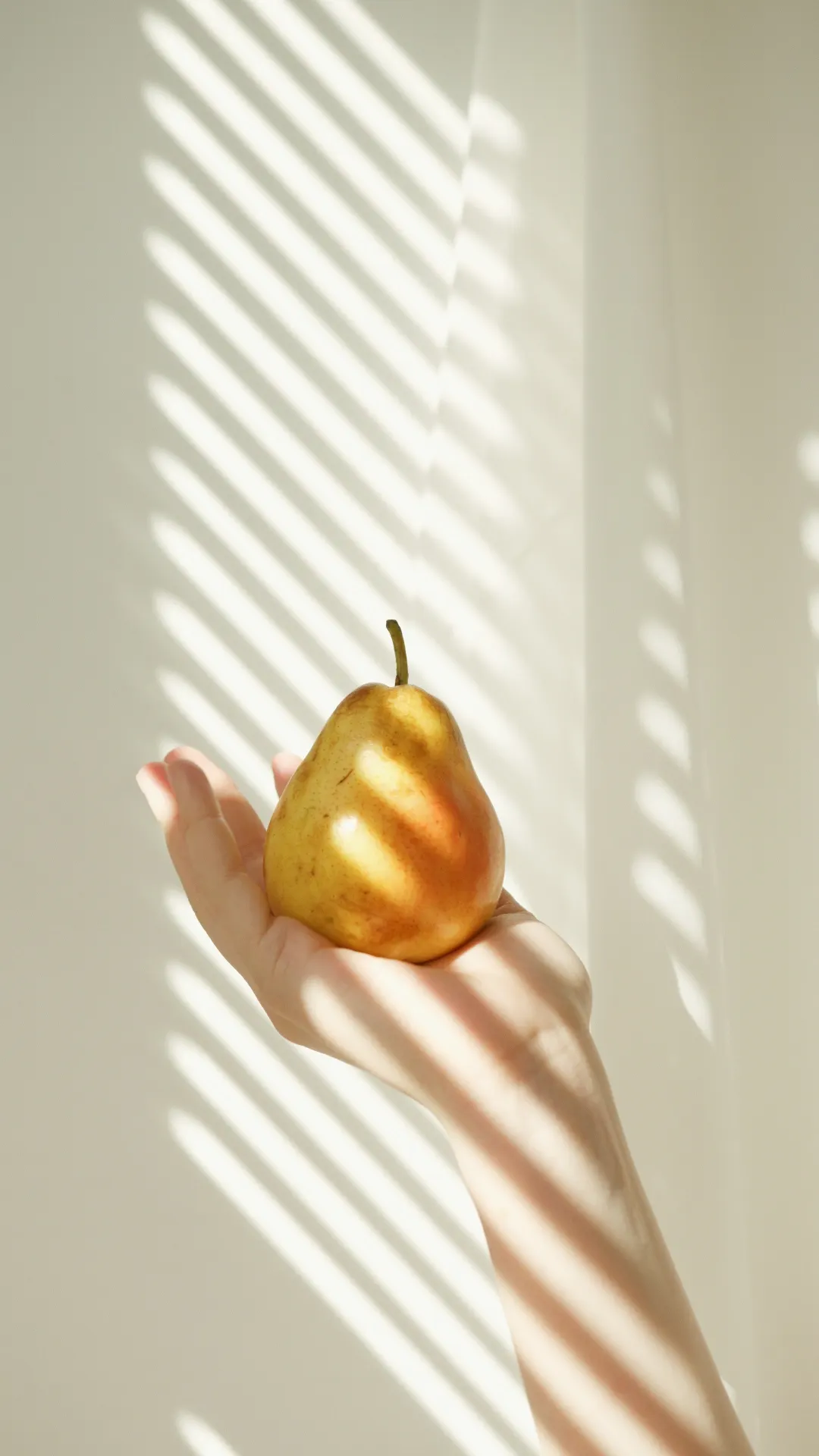 Golden Pear in Soft Sunlight Aesthetic Wallpaper